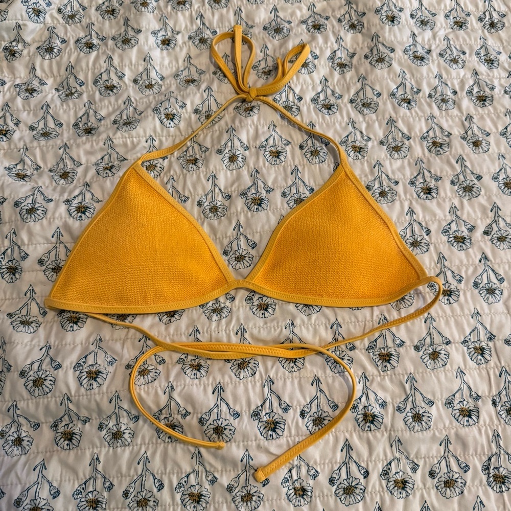 Topshop Terry Towel Mustard Bikini Top